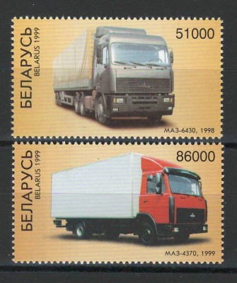 Belarus 1999 Mi 336/37 MNH - Camioane de la Uzina de Automobile Minsk (II) foto