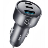 Incarcator Auto Joyroom JR-CCN19, 65W, 1 x USB-A - 2 x USB-C, Gri