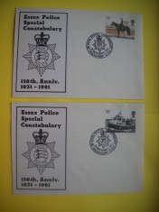 HOPCT PLIC FDC S NR 273 SET 2 FDC -POLITIA DIN ESSEX 150 ANI 1981 ANGLIA UK