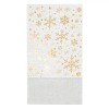 șervețele de Masă Christmas, Model Fulgi Aurii, Culoare Gri, Dimensiune 33x40cm, Set 16 Bucăți, Oem