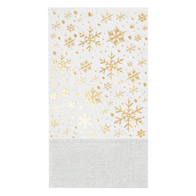 șervețele de Masă Christmas, Model Fulgi Aurii, Culoare Gri, Dimensiune 33x40cm, Set 16 Bucăți foto