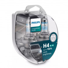 Set 2 becuri auto cu halogen pentru far Philips X-tremeVision Pro150, H4 12V 60/55W P43T, 3600K, 1650/1000lm, 12342XVPS2