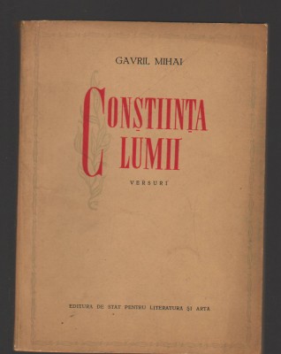 C9872 - CONSTIINTA LUMII - GAVRIL MIHAI. POEZII foto