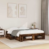 VidaXL Cadru pat fără saltea stejar fumuriu 140x200 cm lemn prelucrat