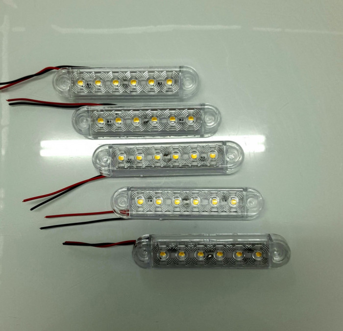 Set 5 Bucati Lampa Laterala Autopam, Alb, Gabarit, 12V -24V, 6 SMD, Resistenta La Apa