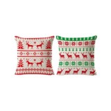 Set 2 fete de perna Craciun, Shengruili, bumbac, 45x45cm, multicolor