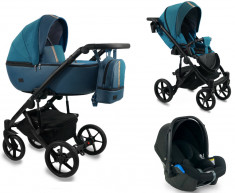 Carucior copii 3 in 1, reversibil, complet accesorizat, 0-36 luni, Bexa Air Turquoise foto