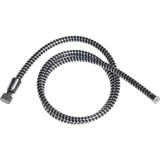 Furtun Duș Flexibil Pvc 200 Cm &ndash; Negru / Argintiu