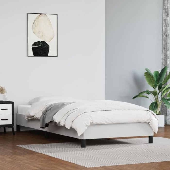 Gossi cadru de pat, alb, 90x200 cm, piele ecologica
