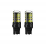 Set 2 LED T20 (W21W WY21W) 12-24V 130W 12000 lumeni 6000K alb pur, China