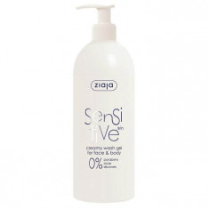 Gel de curățare cremos pentru față și corp Sensitive, 400 ml, Ziaja