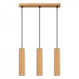 Lampă Suspendată Karbon Din Aluminiu Aurit Cu 3 Becuri Tub Minimalistă De Interior.
