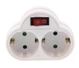 Fișă Dublă cu &Icirc;ntrerupător Well, 2x Schuko, Protecție Copii, 16A/250V, PC Ignifug