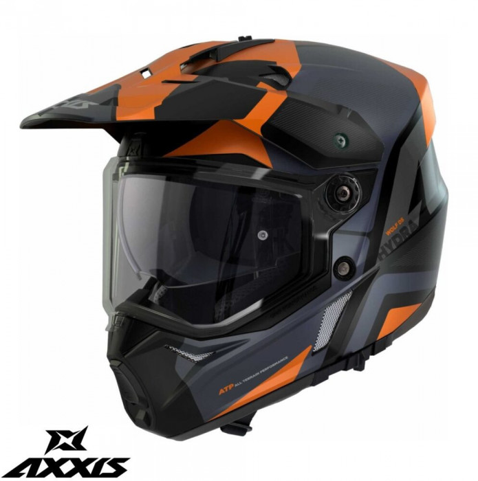 Casca adventure/touring/off road pentru scuter - motocicleta Axxis model Wolf DS Hydra B4 portocaliu mat &ndash; tip viziera: MT-V-20 Portocaliu fluor mat X