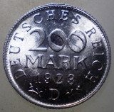 7.726 GERMANIA WEIMAR 200 MARK 1923 D AUNC, Europa, Aluminiu