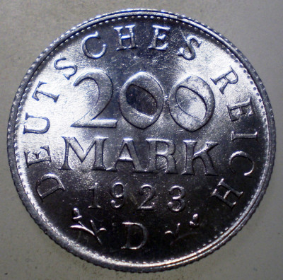 7.726 GERMANIA WEIMAR 200 MARK 1923 D AUNC foto