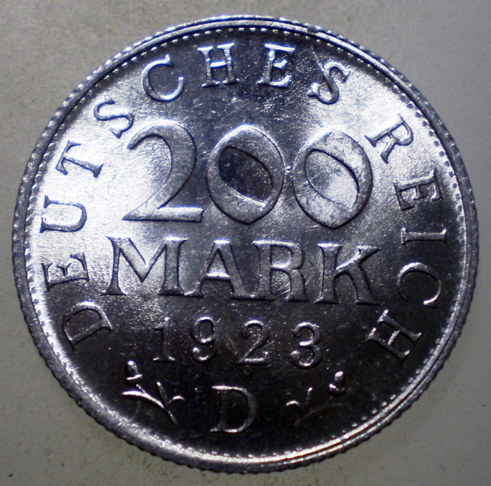 7.726 GERMANIA WEIMAR 200 MARK 1923 D AUNC