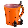 Cană Ceramică Halloween, Model Vrajitoare, Portocalie, Capacitate 450ml, 3D, Oem