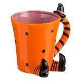 Cană Ceramică Halloween, Model Vrajitoare, Portocalie, Capacitate 450ml, 3D, Oem