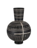 Vaza flori sticla neagra metal bej Siva &Oslash;30x43h
