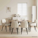 Cumpara ieftin Scaune de dining 6 buc. Catifea Crem 59 x 59,5 x 90 cm