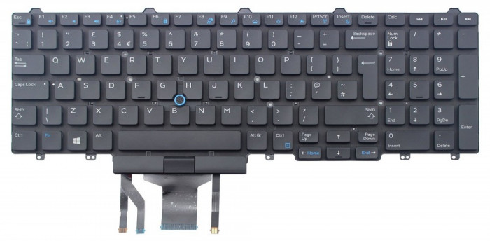 Tastatura Dell Latitude E5590 iluminata fara rama cu mouse pointer uk