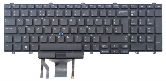 Tastatura Dell Precision 7520 iluminata fara rama cu mouse pointer uk