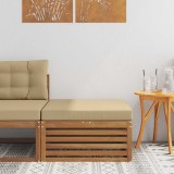 vidaXL taburet Lemn Solid de Acacia Natural și Bej 900561