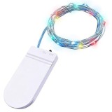 Cumpara ieftin Instalatie luminoasa multicolor 3 m, 30 LED-uri, fir de cupru flexibil, alimentare cu baterii, pentru decoratiuni de Craciun interior si exterior