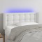 vidaXL Tăblie de pat cu LED, alb, 83x16x78/88 cm, piele ecologică 3123309