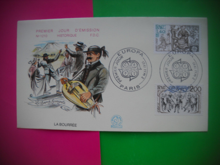 HOPCT PLIC FDC -S 2143 MUZICA -COSTUME DANS- EUROPA CEPT 1981-FRANTA