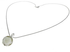 Lantisor argint cu pandantiv mic trandafir sidef 10 MM