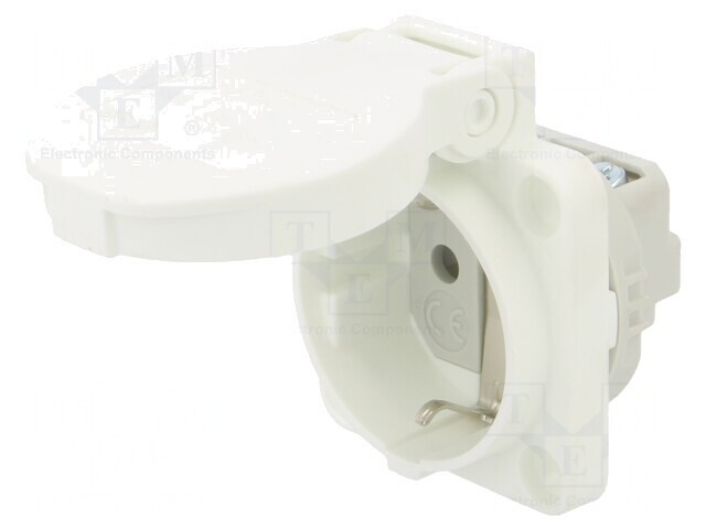 Conector alimentare AC 2P PE 250V 16A alb
