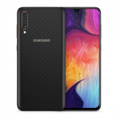 Skin Samsung Galaxy A70s (set 2 folii) CARBON NEGRU foto