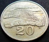 Moneda exotica 20 CENTI - ZIMBABWE, anul 1989 * cod 205, Africa