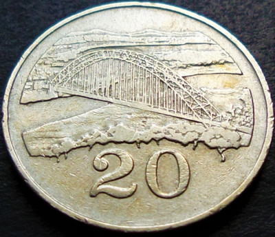 Moneda exotica 20 CENTI - ZIMBABWE, anul 1989 * cod 205 foto
