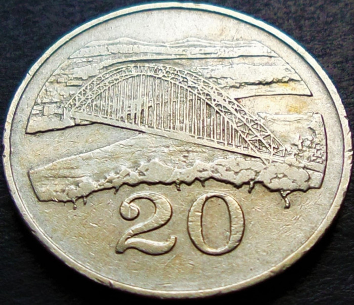 Moneda exotica 20 CENTI - ZIMBABWE, anul 1989 * cod 205