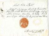 Muntenia - Valahia 1834 ordin postal INAM rarisim manuscris, semnat de viitorul domnitor Gh. Bibescu ca Secretar al statului