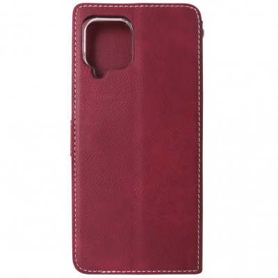Husa tip carte cu stand Molan Cano Issue rosu inchis pentru Samsung Galaxy A22 4G foto