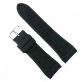 Curea ceas silicon neagra capete curbate 26mm latime telescop