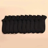 Cumpara ieftin Set 10 perechi de sosete scurte pentru barbati, SS050, Negru, marime universala (39-42)