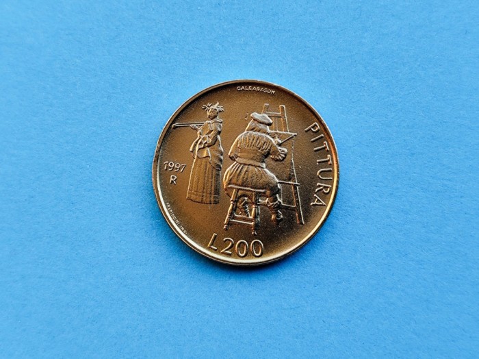 200 Lire 1997 San Marino-AUNC++-RAR-in realitate arata bine!