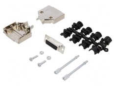 Conector D-Sub 15-Pini Mufă Mamă Lipire Cablu Kit Complet