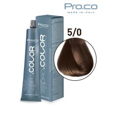 Vopsea de par profesional PRO.COLOR 100 ml - Pro.Co - 5/0 CASTANIU DESCHIS