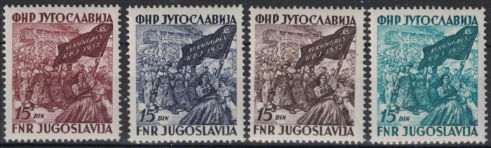 Iugoslavia 1952 - Congresul Partidului Comunist, serie neuzata