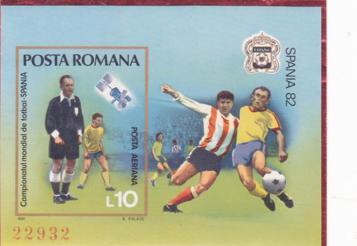 FOOTBAL COLITA NEDANTELATA NUMEROTATA ,1981,Lp.4023,MNH.ROMANIA.
