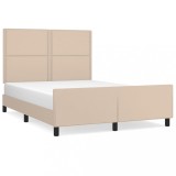 Cumpara ieftin Cadru de pat cu tablie, cappuccino, 140x190 cm, piele ecologica