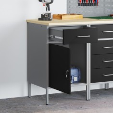 vidaXL Bancă de lucru cu sertar negru și gri 50 x 55 x 85 cm 4103462