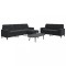 vidaXL Set de canapele cu perne/rulouri, 3 piese, negru, catifea 3278506