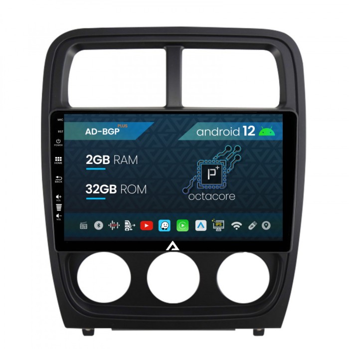 Navigatie Dodge Caliber (2010-2012), Android 12, P-Octacore 2GB RAM + 32GB ROM, 9 Inch - AD-BGP9002+AD-BGRKIT295V2